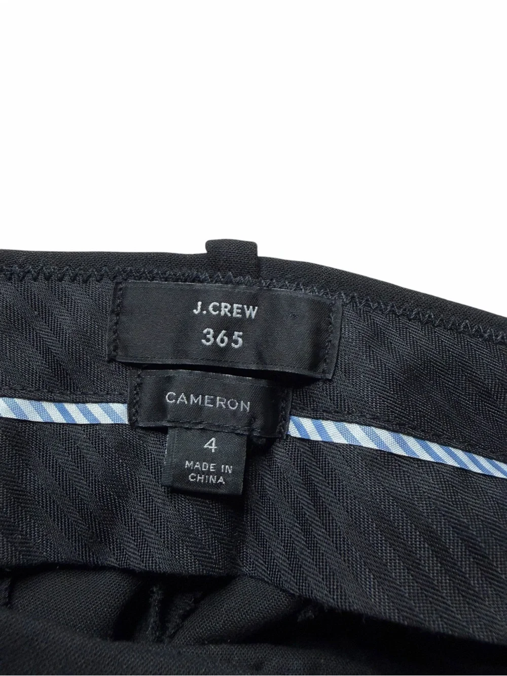 J.CREW 365 Cameron Classic Black Trouser Pants Women's Size‎ 4 Career Chic